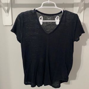 GAP Black linen tee Sz L